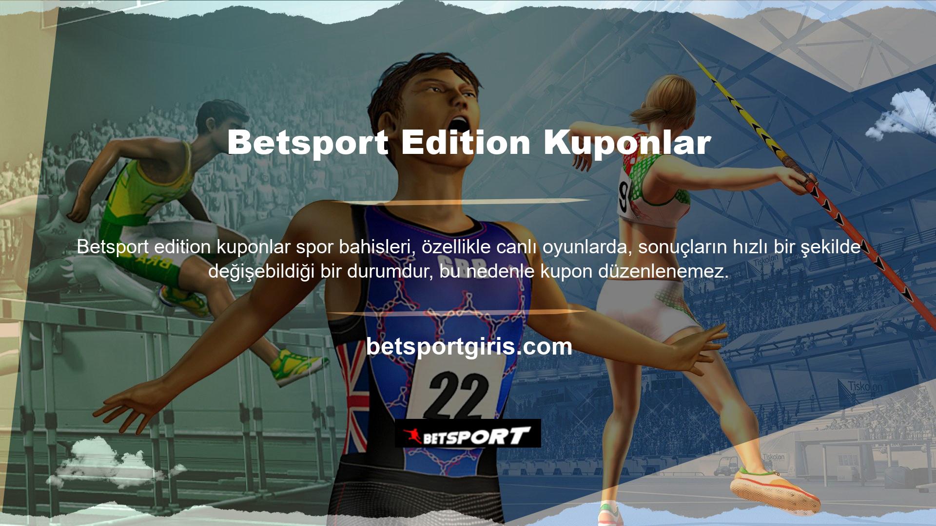 Betsport bu konuda yenilik yaparak kullanıcılara kupon düzenleme imkanı sunmaktadır